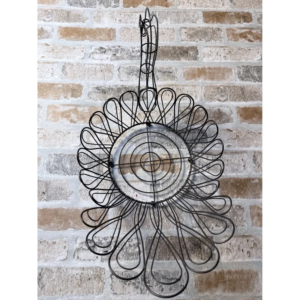 Vintage Turkey Wire Basket Metal Fruit Bowl Thanksgiving Farmhouse Decor Brown